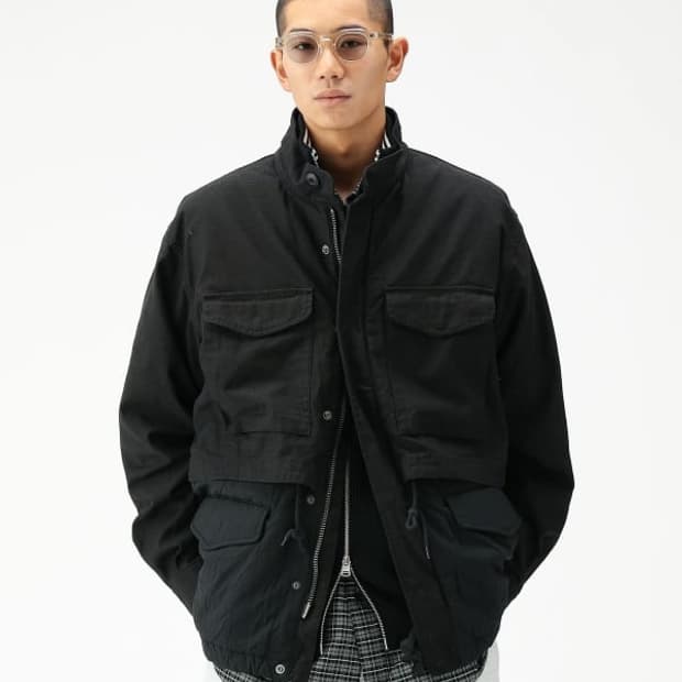 [L] 빔즈 와이드핏 백사틴 레이어드 M-65 블루종