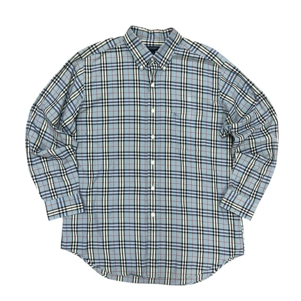 버버리 베이비블루 노바체크 셔츠(L)