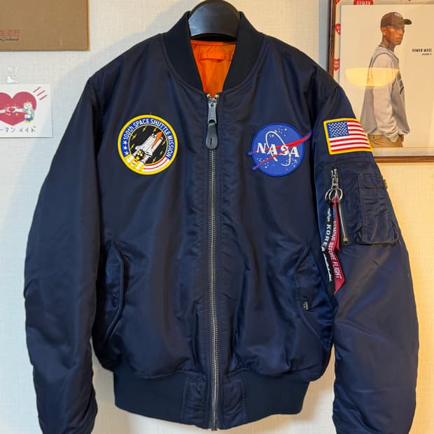 (M)알파인더스트리 NASA 플라이트 MA-1 봄버 항공자켓 네이비