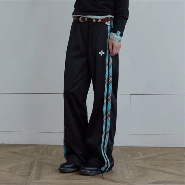 헤레틱 체크 트랙 팬츠 heretic check track pants