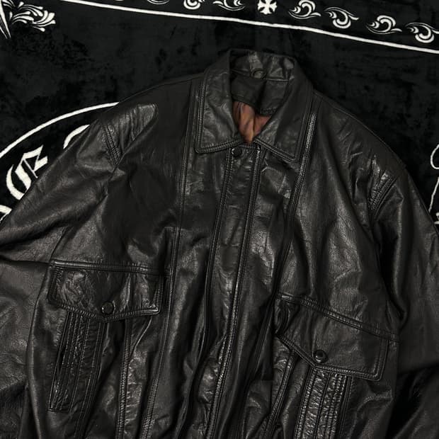 leather 레더 가죽 블루종 