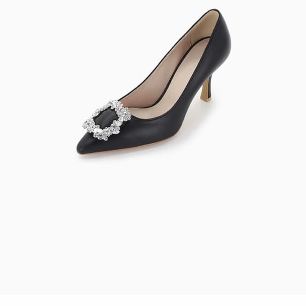 그레이스유 실버큐빅 힐블랙 graceletherheel