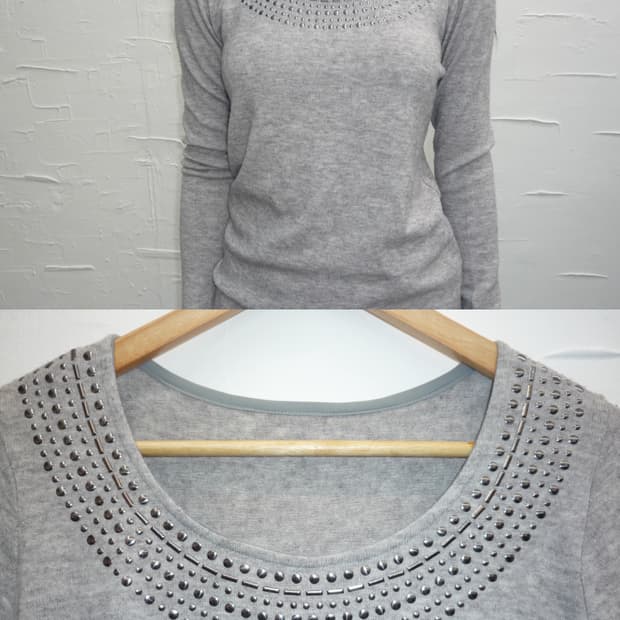 grey stud knit