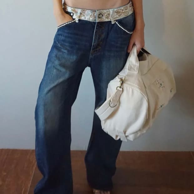 스컬프터 데님 팬츠