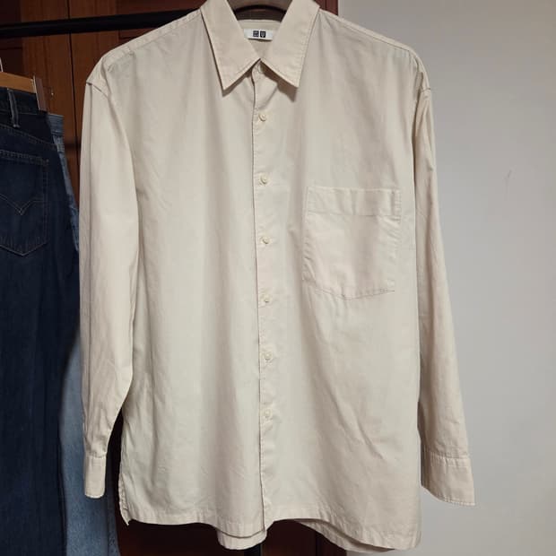 유니클로U 아이보리 오버핏셔츠 L사이즈