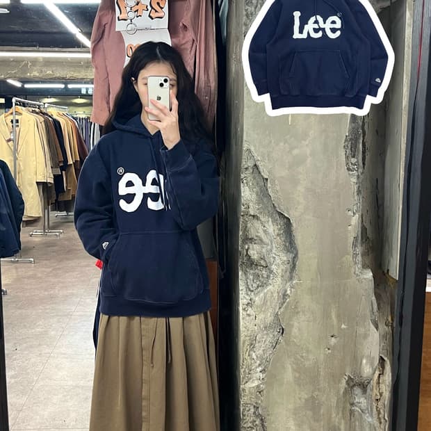 리 기모 후드티 네이비 S #csz3061