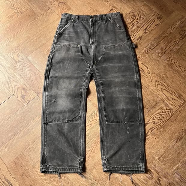 [34]90's 칼하트 USA 유니온메이드 하드 페이딩 더블니 워크팬츠