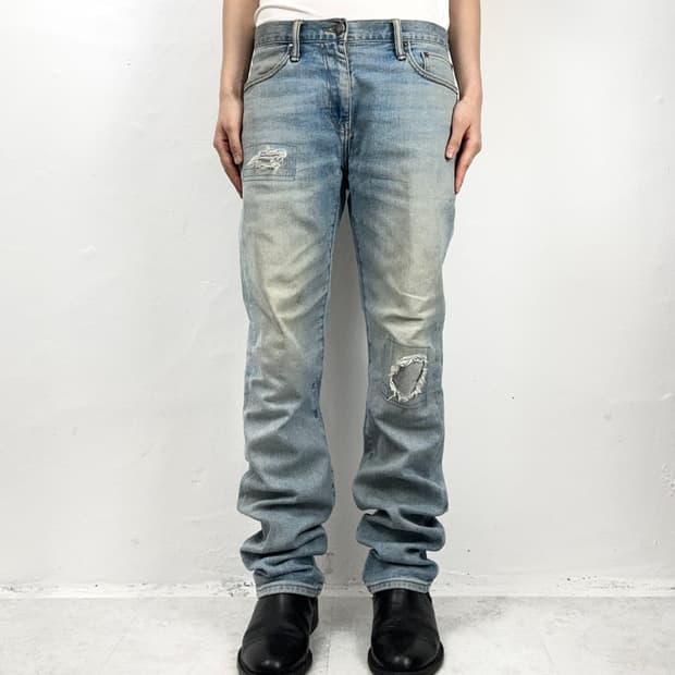 Gap Slim Straight Distressed Repair Deni