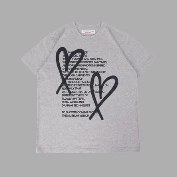[ S]HEART PRINTED T-SHIRTS (GREY)
