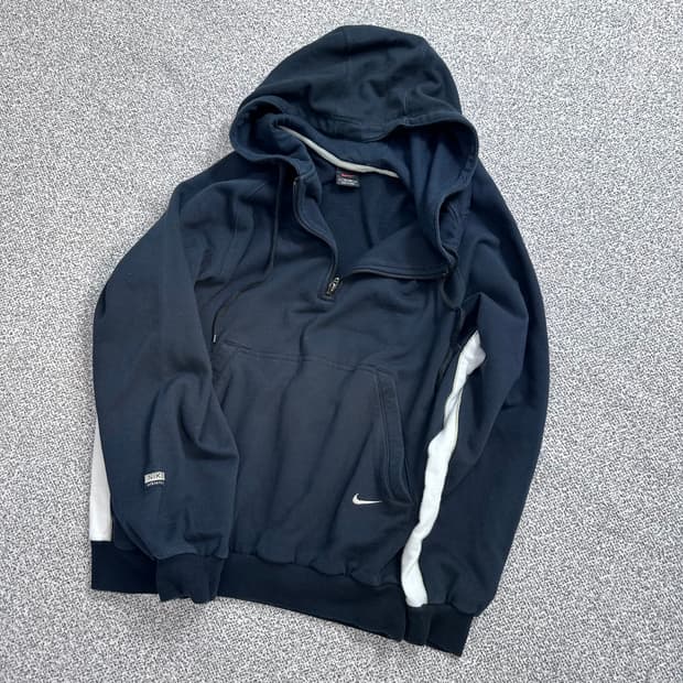 나이키(Nike) 00s 올드스쿨 스우시 하프집업 후드티