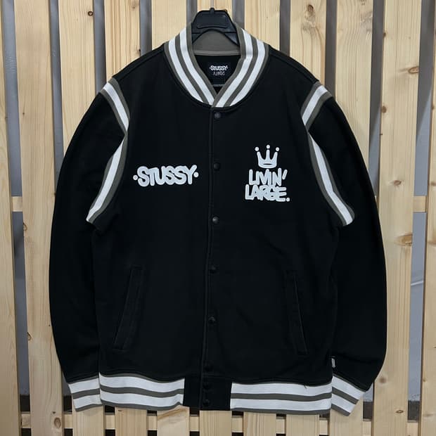 (XL) 스투시 블랙 스타디움 자켓