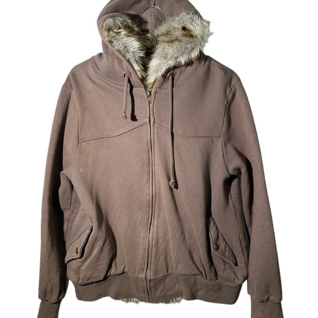 빈티지 퍼후드 집업