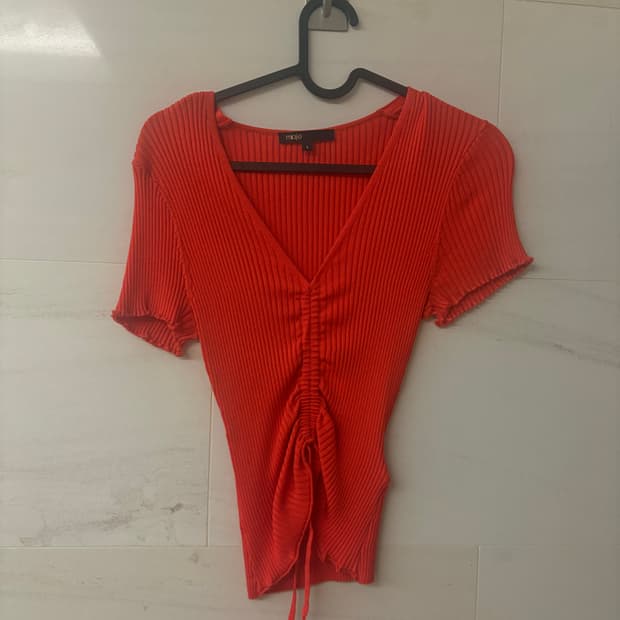 마쥬 maje 골지 셔링 반팔 새제품