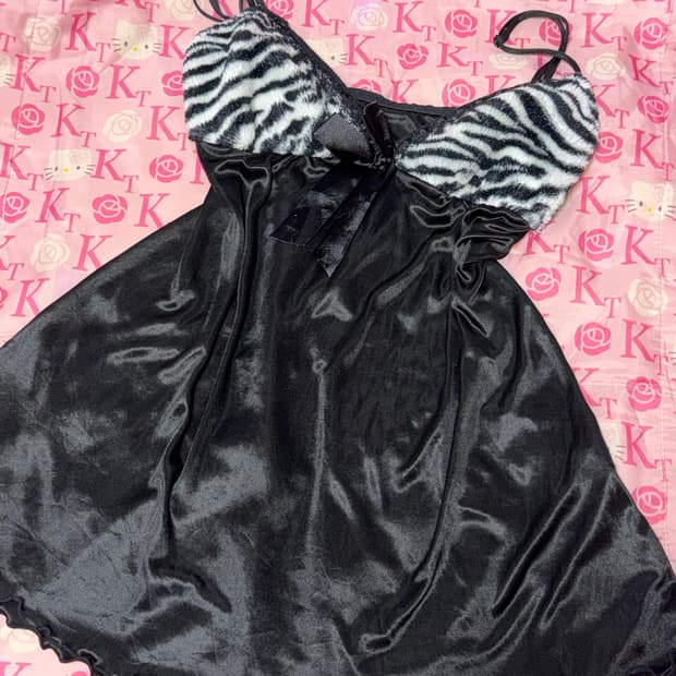 빈티지 갸루 지브라 슬립 스리브리스