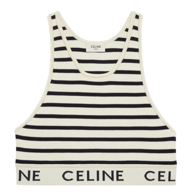 셀린느 브라 애슬래틱 메쉬 크림 네이비