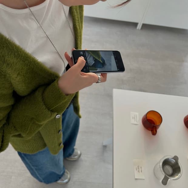 스투시 쉐기 가디건 올리브 모헤어