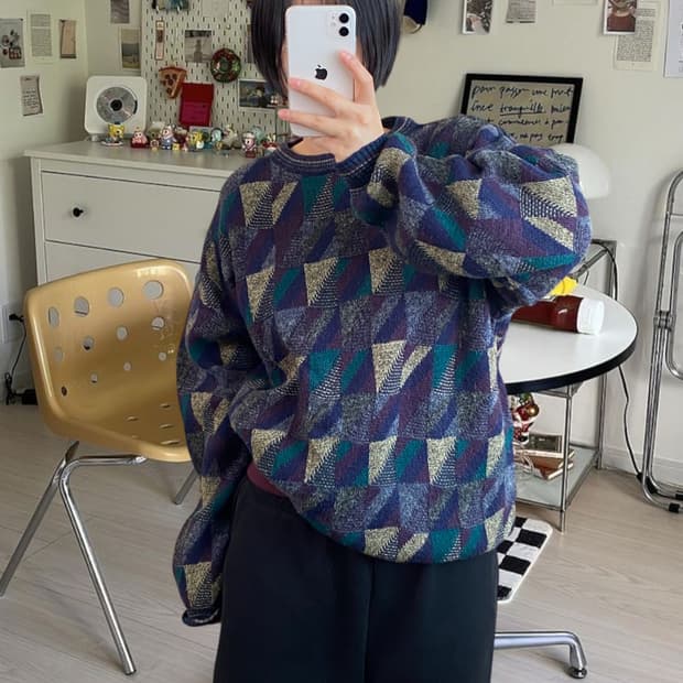 빈티지 라운드 니트 (Man M)