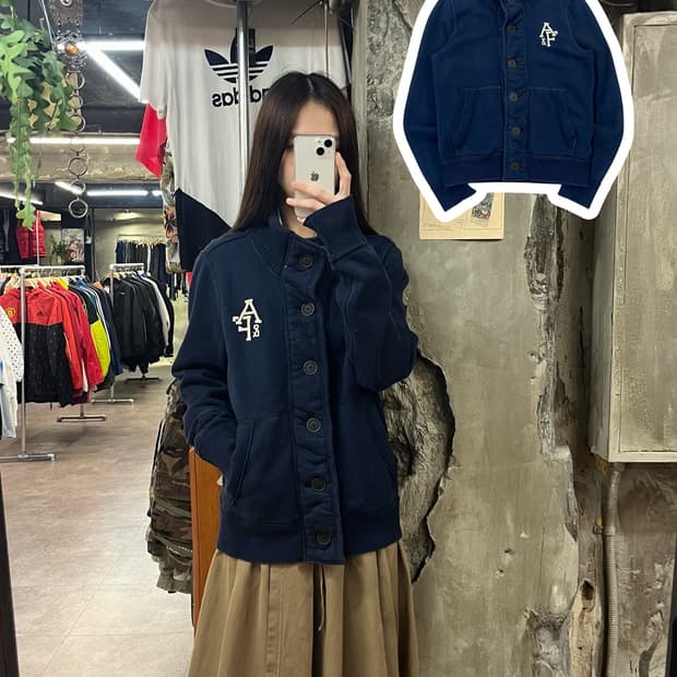 아베크롬비 버튼 가디건 네이비 S #csz1675