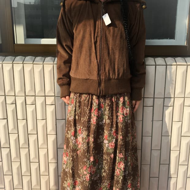 Ribbed neck point corduroy jacket