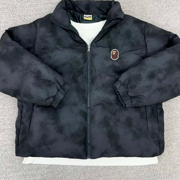 베이프 차콜 푸퍼 그레이시 패딩