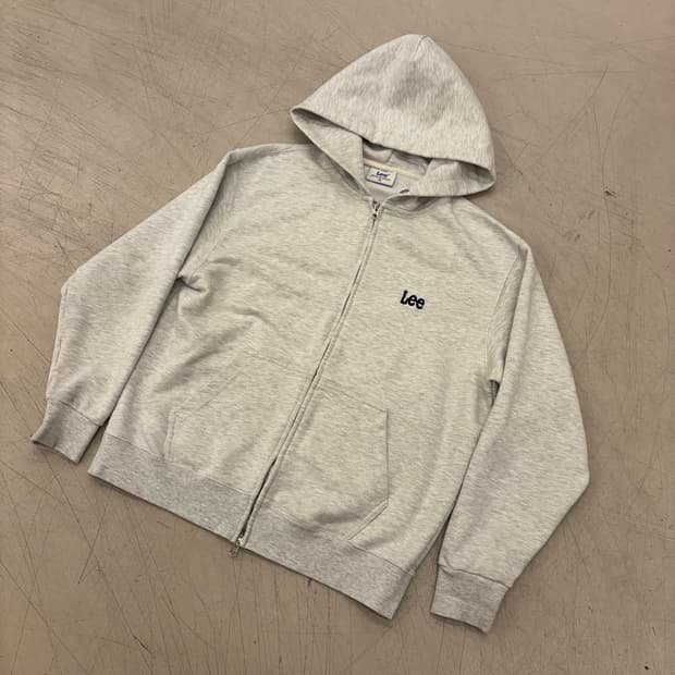 Lee 스몰로고 그레이 후드집업