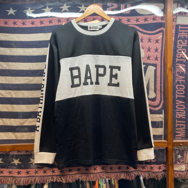 A Bathing Ape BAPE 메쉬 롱슬리브 티셔츠