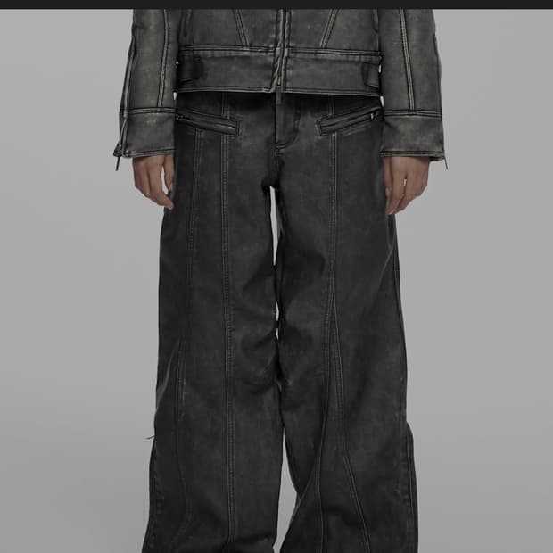 NACHE  레더 부츠컷 팬츠 INDUSTRIAL LEATHER