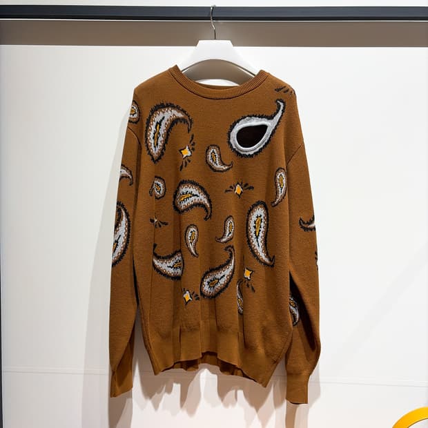 (정품/새상품) TOGA 토가 남성 브라운 페이즐리 자카드 니트 