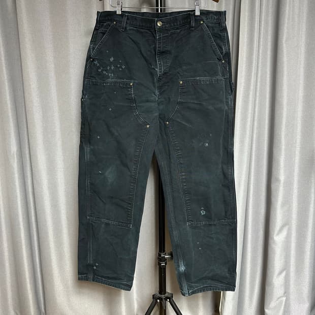 빈티지 칼하트 더블니 카펜터 블랙 B136 40x32