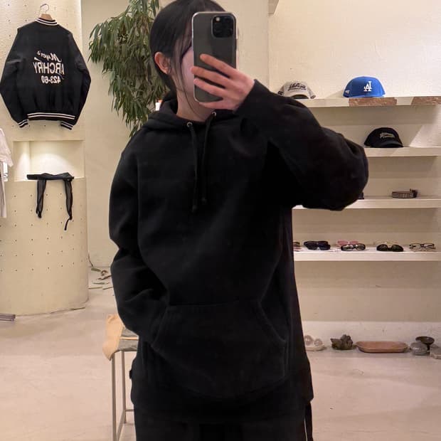 슈프림 베이직 로고 후드티 블랙 U399