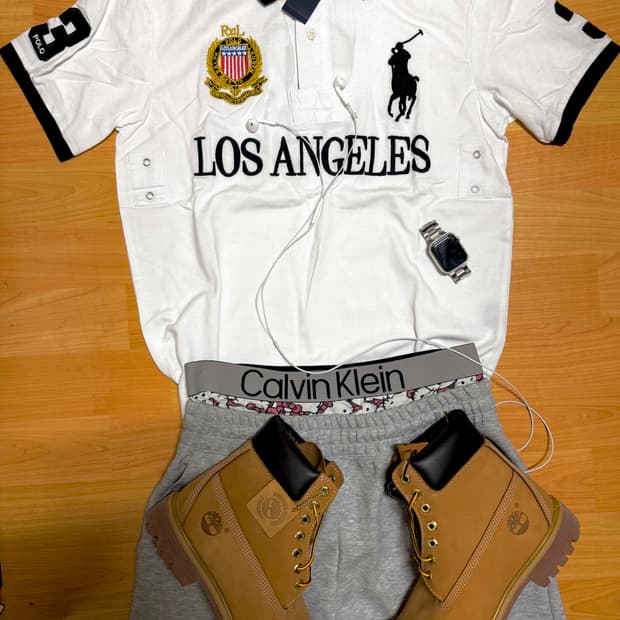 폴로 빅포니 로앤스젤레스 화이트 반팔 M사이즈 새상품