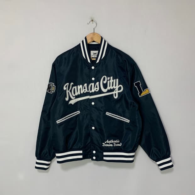 Lee 리 빈티지 네이비 스타디움 자켓 바시티 M 남녀공용