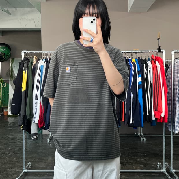 칼하트 스트라이프 반팔 티셔츠