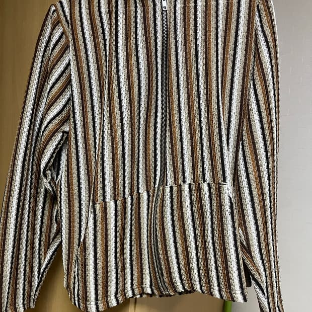 Mesh hooded zip up (brwon) L