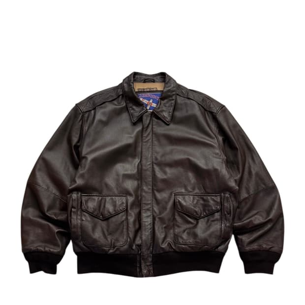 90s 에어본 A2 레더 플라이트 자켓