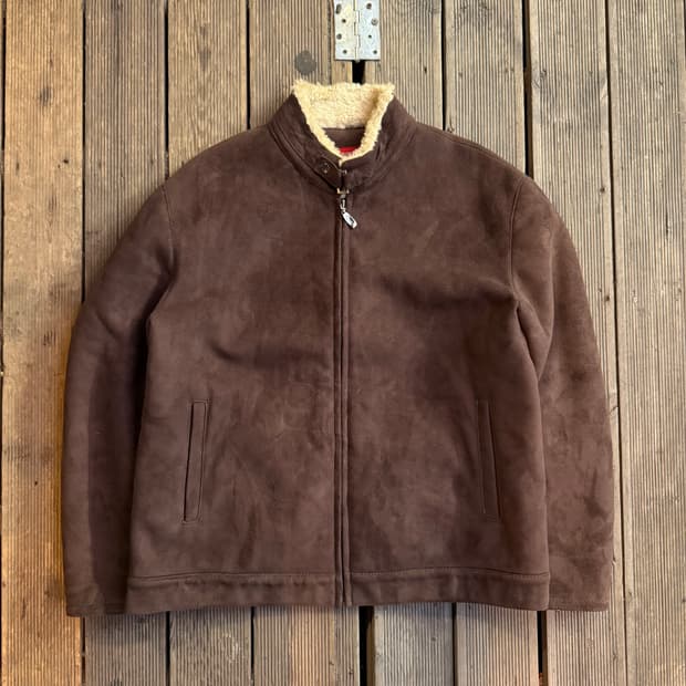 브라운 스웨이드 무스탕 자켓 (안감 양털)
