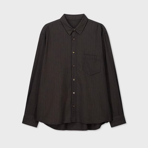 벨리에 블랙 멀티스트라이프 셔츠 