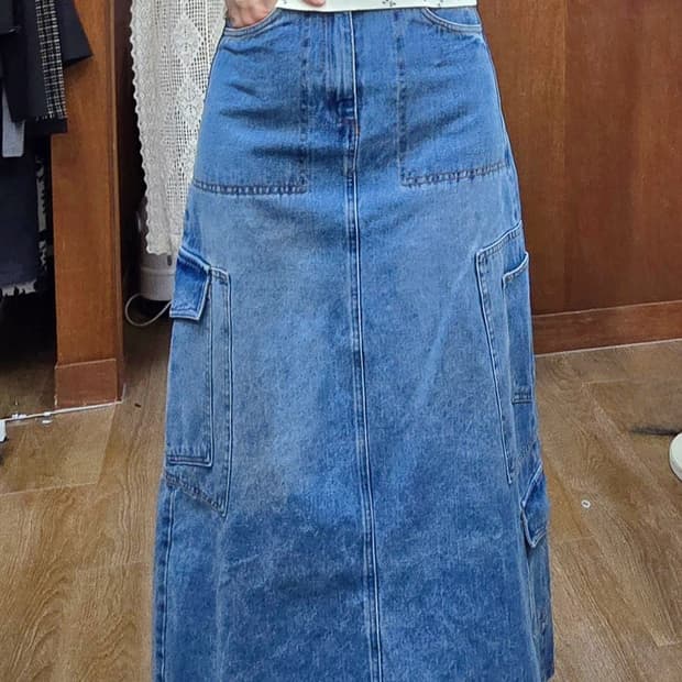 24) zara 자라 카고 데님 롱스커트 XS /컨디션최상