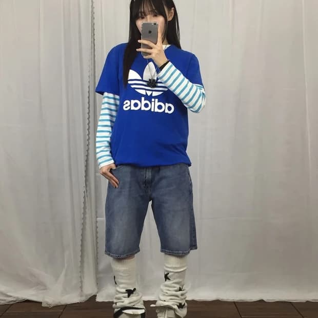 Adidas Originals Blue Trefoil Tee