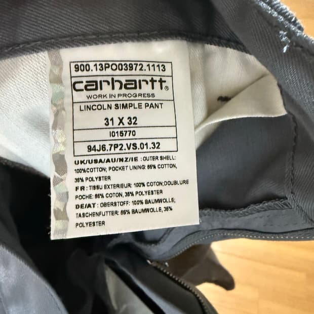 칼하트 워크인프로그레스 린콘 심플 팬츠 31x32