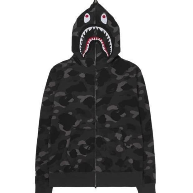 BApe 샤크 카모 후드집업 정품 XL