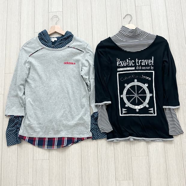 jpn 키치 러힙 웨스턴 괴짜 레이어드 상의세트