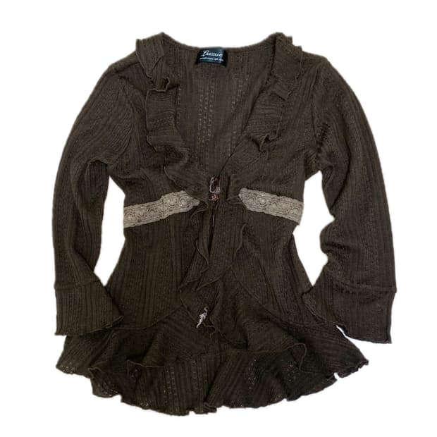 빈티지 러플 가디건