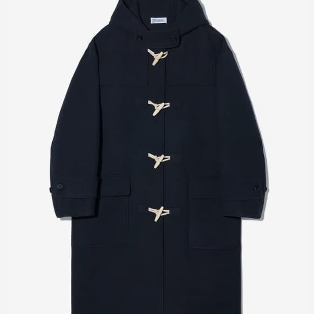 파르티멘토 오버사이즈 멜톤 더플 롱 코트 네이비