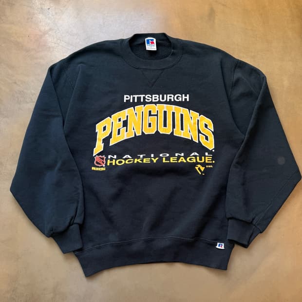 90'S USA 러셀 스웻셔츠 하키 펭귄스 