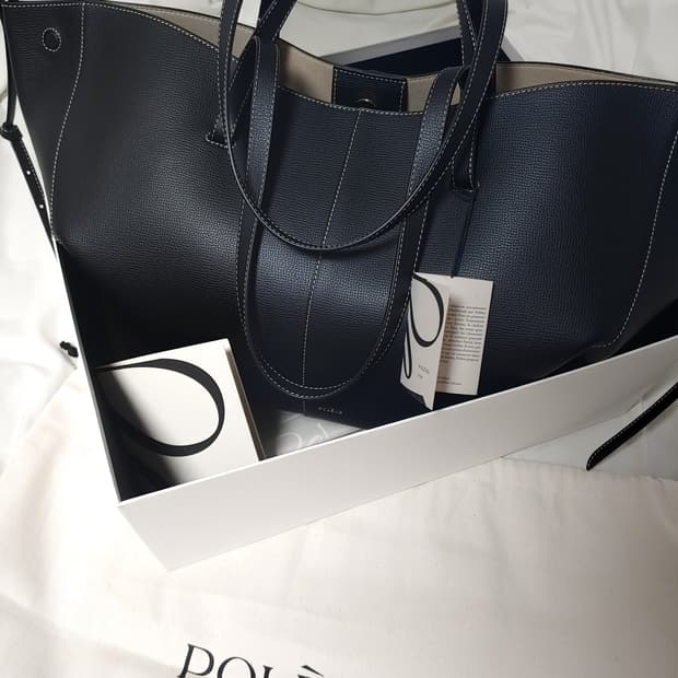 Polne(폴렌느) - Cyme 블랙 베이지 스티치 백