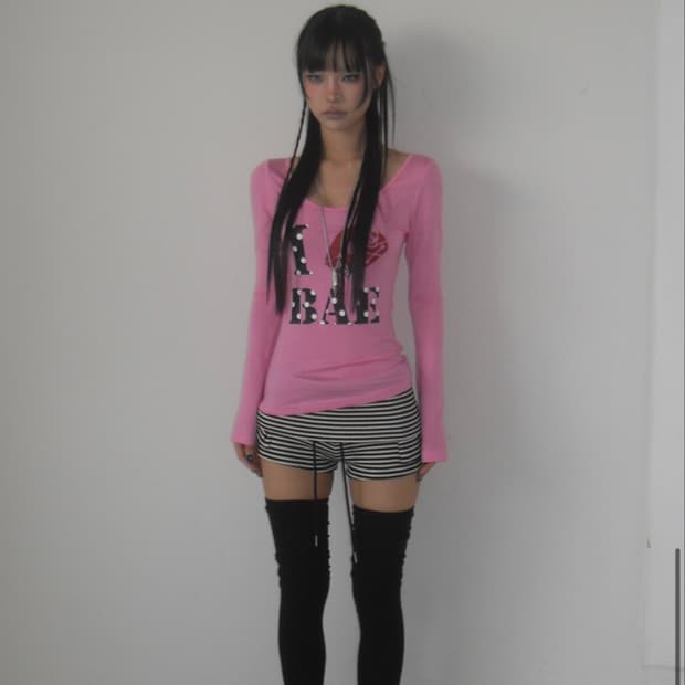 유스이즈유어스Y11 FOLD OVER STRIPE MICRO SHORTS