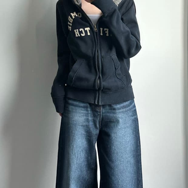 아베크롬비 y2k 와투케 헤비코튼 네이비 후드집업