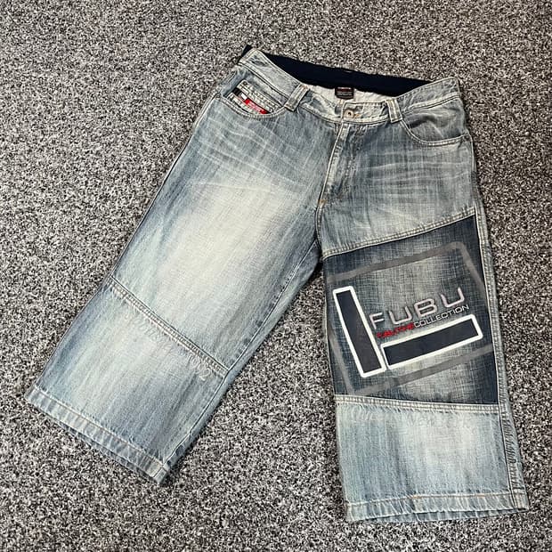 vintage y2k FUBU 더꼴렉숀 버뮤다 팬츠 