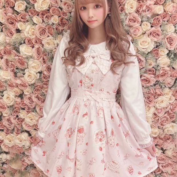 리즈리사 Strawberry Tea Party 원피스 핑크 양산형 지뢰계